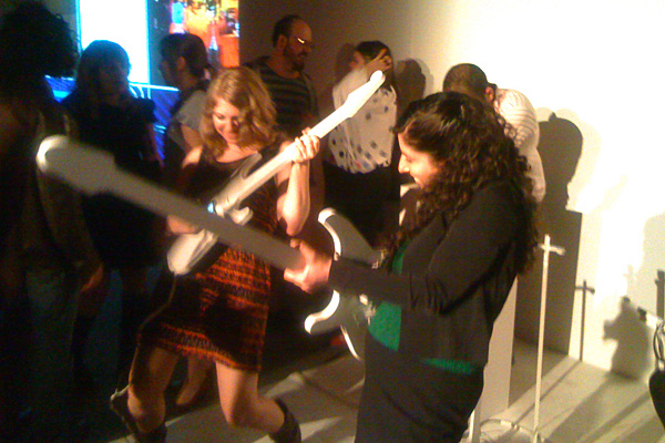 Christin and Tikva rock out.